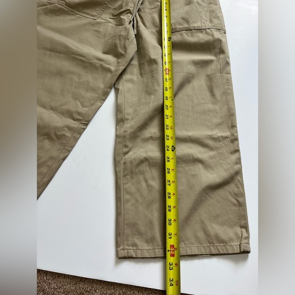 O.N.S. ONS One Nice Shop Cropped Pants Cotton Beige Khaki Size Large - Picture 8 of 9